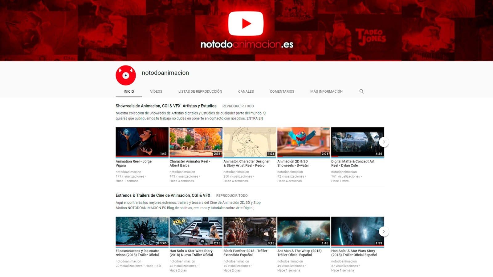 Estrenos de Animación, las mejores Showreels, Cortometrajes, Making of, y Tutoriales de Animación