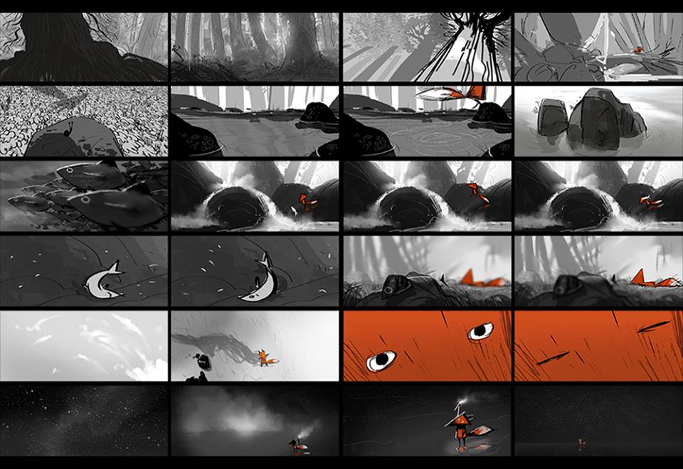 cortometraje de animación 2d-3d-Fox And the Whale-concept art