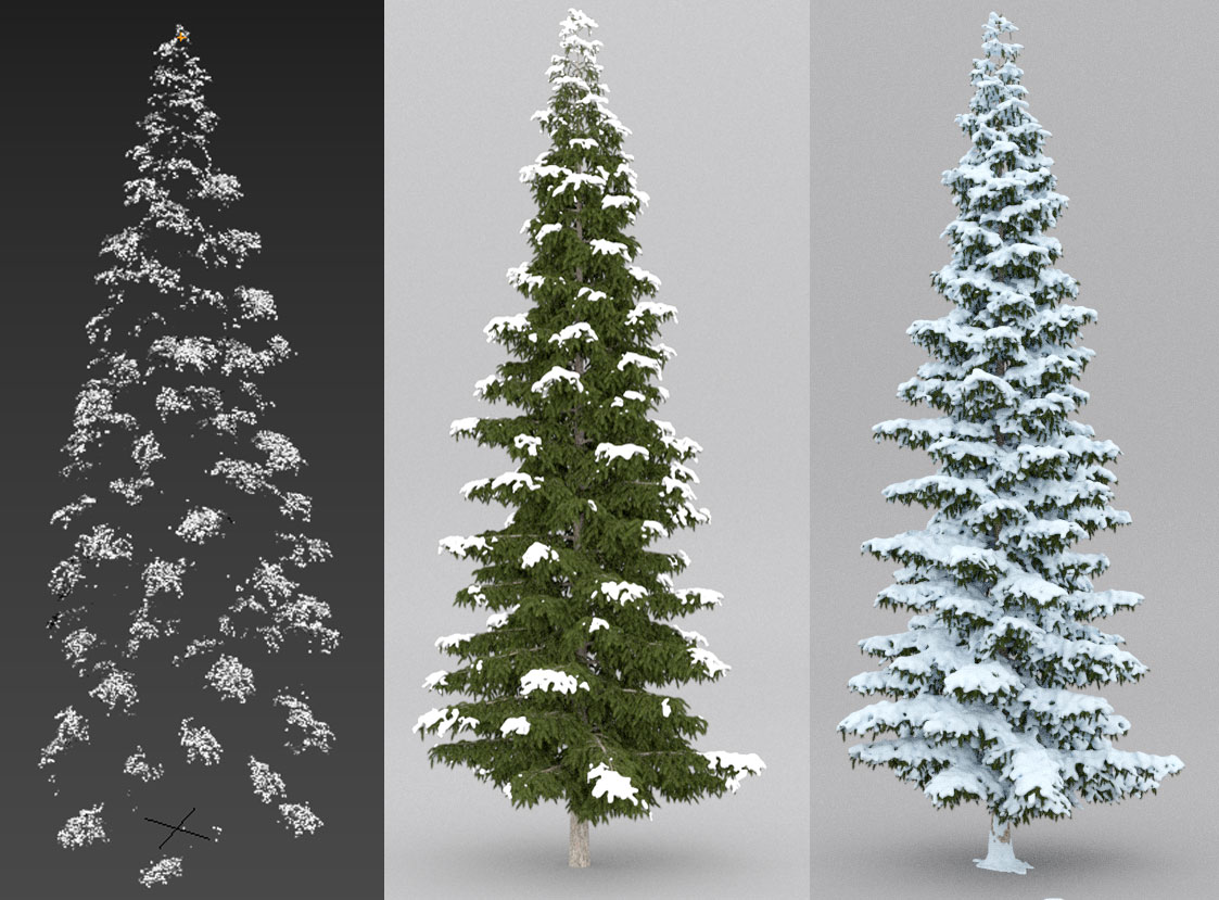 Tutorial Cómo crear Nieve arboles 3D Realista con 3ds max y Forest Pack