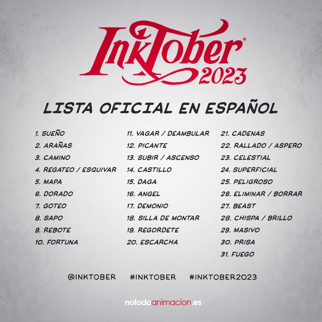 inktober 2023 en español