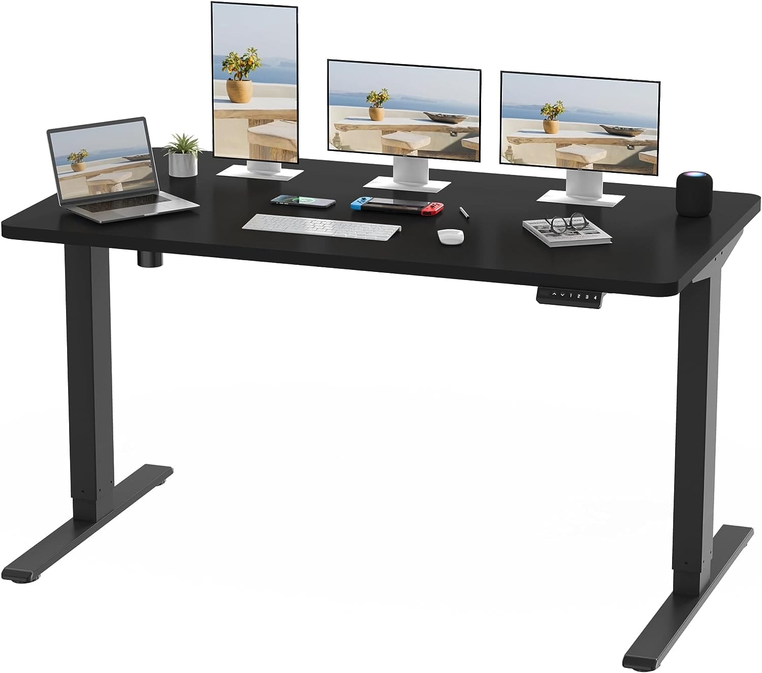 Escritorio Elevable Eléctrico con Tablero Entero Standing Desk Estánder, Regulable en Altura para Oficina y Hogar